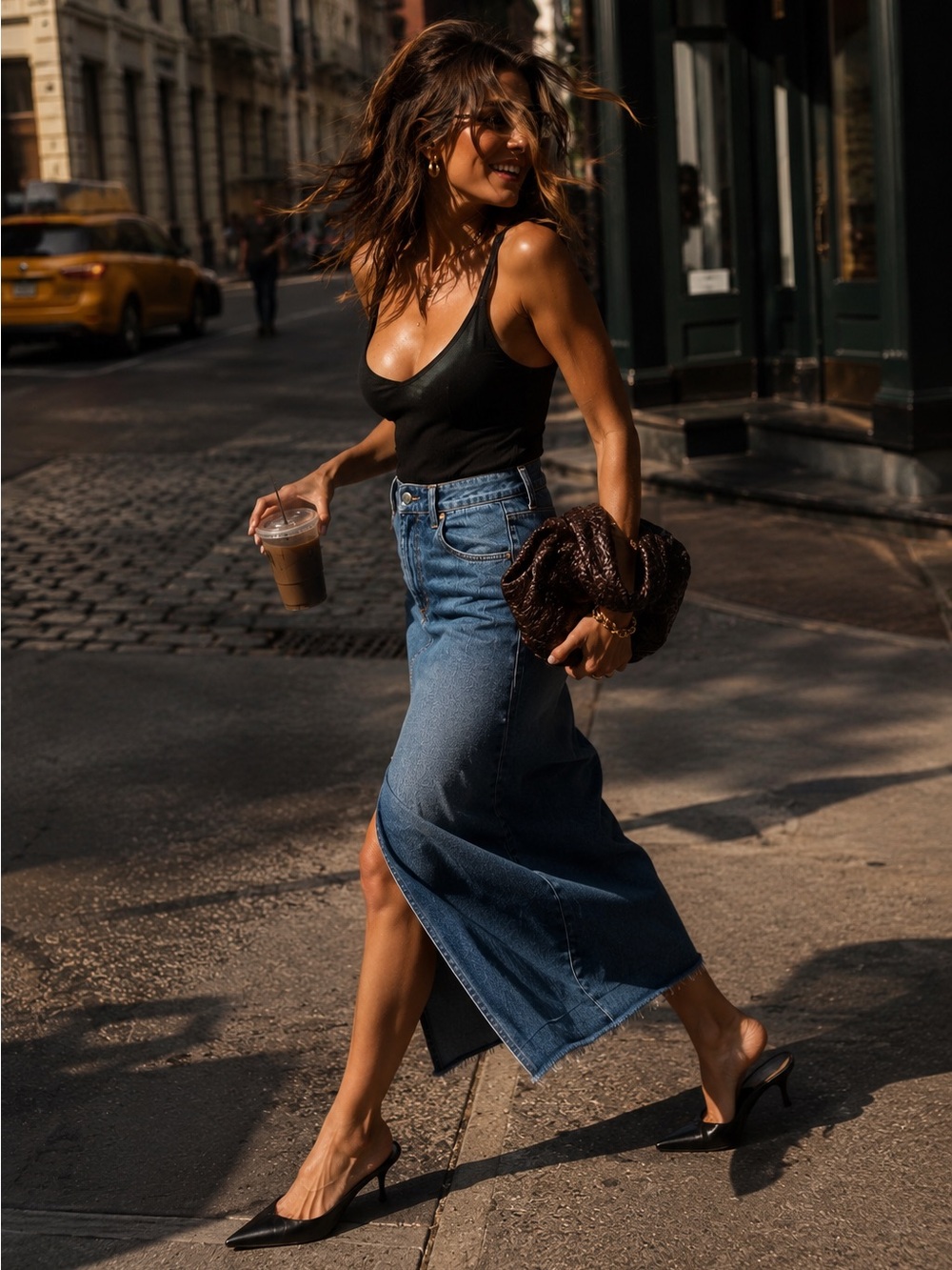 NWT PAIGE Denim Midi Maxi Skirt Front Slit Raw Hem Size 27